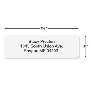 Gloss White Rolled Address Labels Without Dispenser – Set of 250, Small, Self-Adhesive Stickers, by Colorful Images