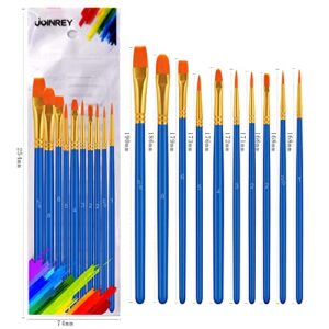 JOINREY Paint Brushes Set,50 Pcs Round Pointed Tip Paintbrushes Nylon Hair Artist Acrylic Paint Brushes for Acrylic Oil Watercolor, Face Nail Art, Miniature Detailing and Rock Painting (deep Blue)