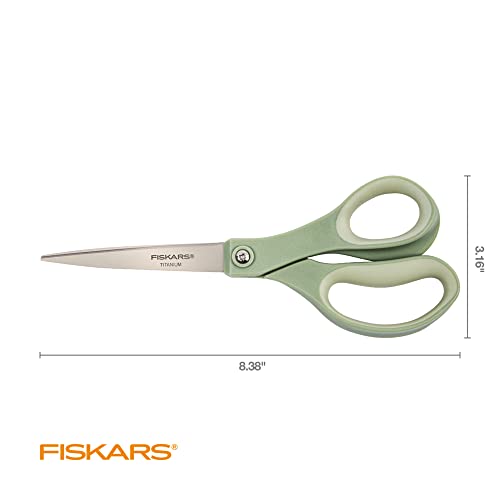 Fiskars Crafts Purpose Titanium Softgrip Fiskars Scissors, 3 Pack, Blue/Pink/Green