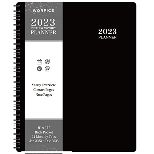 Planner 2023 - Weekly and Monthly Planner 2023, 9” × 11”, Planner 2023 from Jan 2023 to Dec 2023, Inner Pocket, Premium Paper, Twin-wire Binding, Make Your Life Productive