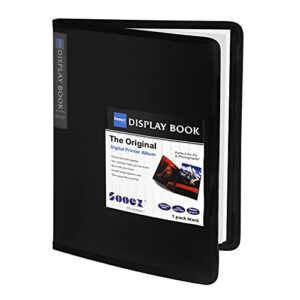 sooez 30-pocket binder with plastic sleeves 8.5×11″ (black), heavy duty art portfolio folder with clear sheet protectors, display 60 pages, presentation book for artwork, document organizer binder