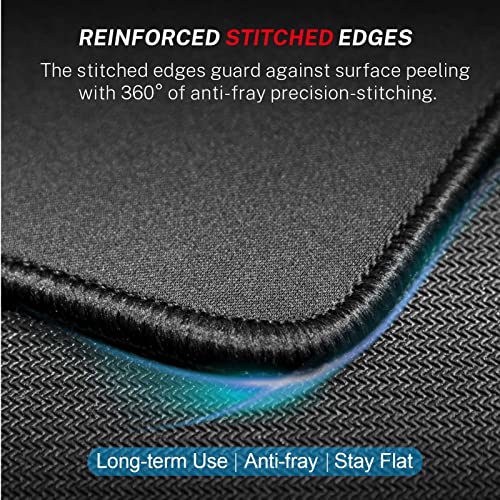 MROCO Mouse Pad [30% Larger] with Stitched Edges, 3 Pack Premium-Textured & Waterproof Mousepad Bulk with Non-Slip Rubber Base, Mouse Pads for Computers, Laptop, PC, Office & Home, 8.5 x 11 in, Black