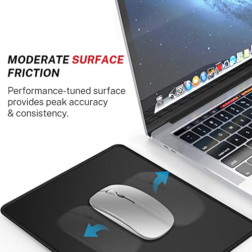 MROCO Mouse Pad [30% Larger] with Stitched Edges, 3 Pack Premium-Textured & Waterproof Mousepad Bulk with Non-Slip Rubber Base, Mouse Pads for Computers, Laptop, PC, Office & Home, 8.5 x 11 in, Black