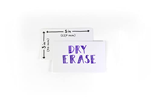 Dry Erase Index Cards – 45pcs Laminated Cards Blank w/Box – Reusable Dry Erase Note Cards for School, Work, Housework, To Do Lists – Practical Index Card Sheets – 3 x 5-inch