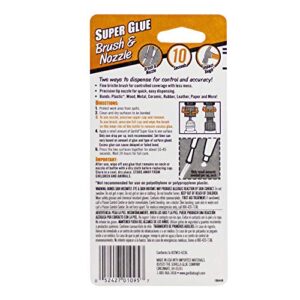 Gorilla Super Glue with Brush & Nozzle Applicator, 13.2 Gram, Clear, (Pack of 1)