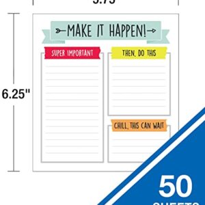 Carson Dellosa Aim High Notepad, 50 Sheet Lined Paper To Do List Notepad, Notes, Lists, Grocery List, and Checklist Organizer, Note Pads for Office Supplies, Classroom Supplies, and College Supplies