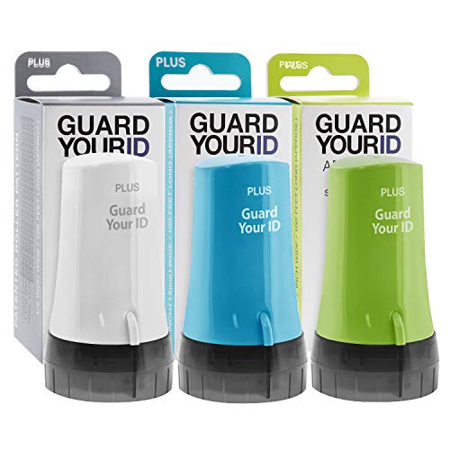 The Original Guard Your ID Advanced 2.0 Roller for Identity Theft Protection Confidential Security Stamp (Regular 3-Pack, Mixed Color: Turquoise, Green, White)