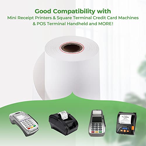 MUNBYN 2 1/4" x 50' Thermal Paper (50 Rolls), BPA Free Receipt Paper, 58mm Thermal Receipt Paper Fits All 58mm Mini Thermal POS Printer, Square Terminal Credit Card Machines