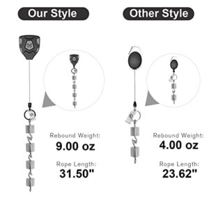 MNGARISTA Heavy Duty Retractable Keychain with Belt Clip, Retractable ID Badge Reel, Retractable Badge Holder with 31.5” Steel Cord and Key Ring, 9.0oz, 2-Pack