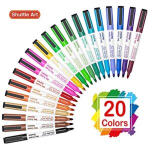 Shuttle Art Dry Erase Markers, 20 Colors Magnetic Whiteboard Markers with Erase, Fine Point Dry Erase Markers Perfect for Writing on Dry-Erase Whiteboard Mirror Glass for School Office Home