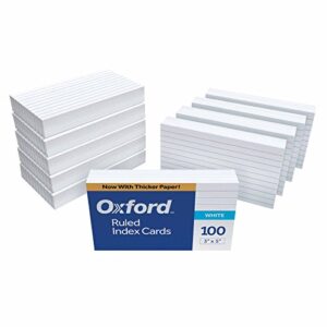 oxford 31ee ruled index cards, 3″ x 5″, white, 1,000 cards (10 packs of 100) (31)