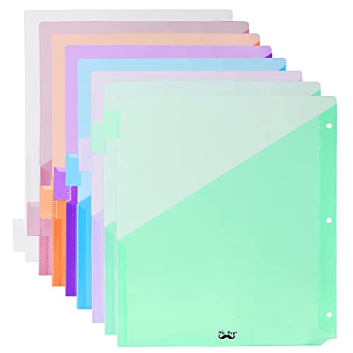 Mr. Pen- Binder Dividers with Pockets and Tabs, 8 Pack, Pocket Dividers for 3 Ring Binder with Tabs, Binder Dividers with Pockets, Dividers with Pockets, Binder Divider, Plastic Dividers with Pockets