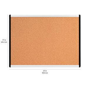 Amazon Basics Cork Board with Aluminum/Plastic Frame and Mounting Tabs, 17 x 23 Inches