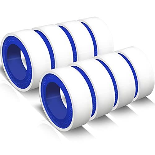 8 Rolls 1/2 Inch(W) X 520 Inches(L) Teflon Tape,for Plumbers Tape,PTFE Tape,Sealing Tape,Plumbing Tape,Sealant Tape,Thread Seal Tape,Plumber Tape for Shower Head,Water Pipe Sealing Tape,White