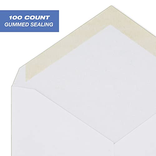 Mead Standard Invitation Envelopes, Gummed Closure, Premium 24-lb Paper, 4-3/8" X 5-3/4", White, 100/Box (CO198)