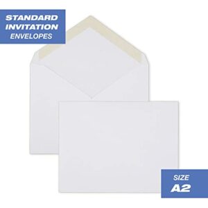 Mead Standard Invitation Envelopes, Gummed Closure, Premium 24-lb Paper, 4-3/8" X 5-3/4", White, 100/Box (CO198)