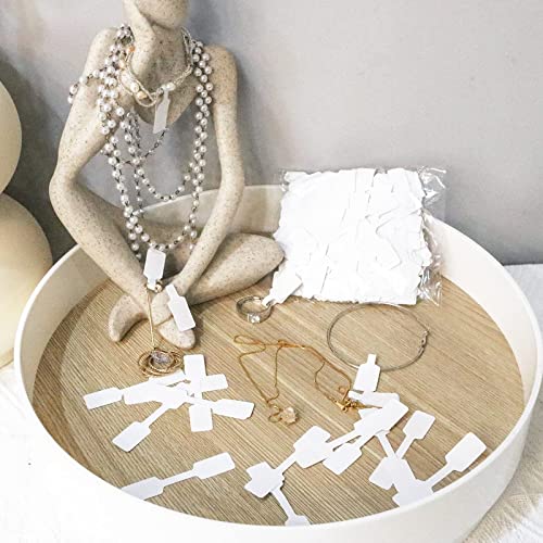 Jewelry Price Tags Stickers 500 Pieces Jewelry Tags for Pricing Self Adhesive White Blank Jewelry Identification Label Ring Price Tags for Necklace Earring Price Identify Rectangle Label