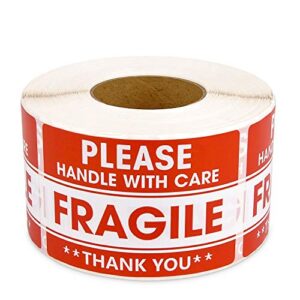 methdic 2″x 3″ fragile stickers 500 labels per roll strong adhesive (handle with care ,do not drop ,thank you) labels for shipping and moving