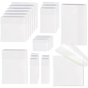 [1000 pcs] transparent sticky notes, 6 sizes clear sticky notes pads, waterproof self-adhesive translucent sticky notes for annotating books, see through sticky notes for school & office