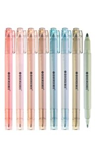 diversebee dual tip bible highlighters and pens no bleed, 8 pack assorted colors quick dry highlighters set, cute markers, bible study journaling school office supplies, bible accessories