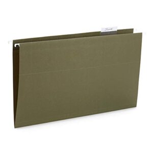 Blue Summit Supplies 50 Legal Size Hanging File Folders, 1/5 Cut Adjustable Tabs, Legal Size, 5 Tab Locations, Designed for Legal and Law Office File Organization, Standard Green, 50 Pack, Legal Size