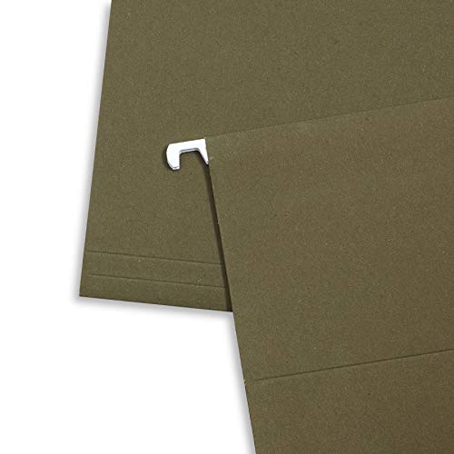 Blue Summit Supplies 50 Legal Size Hanging File Folders, 1/5 Cut Adjustable Tabs, Legal Size, 5 Tab Locations, Designed for Legal and Law Office File Organization, Standard Green, 50 Pack, Legal Size