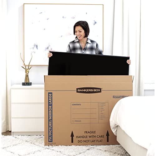 Bankers Box SmoothMove TV/Picture/Mirror Moving Box, Large, 48 x 4 x 33 Inches, 4 Pack (7711301), Kraft