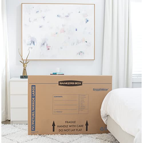 Bankers Box SmoothMove TV/Picture/Mirror Moving Box, Large, 48 x 4 x 33 Inches, 4 Pack (7711301), Kraft