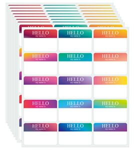 345 pcs name tags rainbow sticker, hello my name is stickers 15 color, name tag stickers, hello my name is name tag, name tags sticker for school office home (3″x2″)