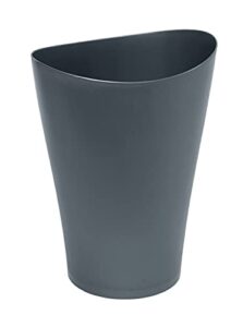 rubbermaid spa works vanity wastebasket, home/bathroom/office use, small 2.25 gallon, plastic, gunmetal blue