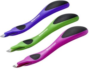 bostitch office professional magnetic easy staple remover tool – 3 pack neon colored staple puller stick for office home & school.