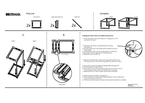 Officemate Plastic Hanging File Folder Frame, 18 Inch, Letter and Legal Size. 1 Set (91961)