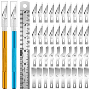 diyself exacto knife upgrade precision carving craft knife hobby knife kit 40 spare knife blades for art, scrapbooking, stencil
