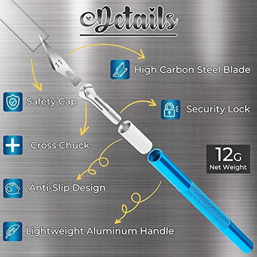 DIYSELF Exacto Knife Upgrade Precision Carving Craft Knife Hobby Knife Kit 40 Spare Knife Blades for Art, Scrapbooking, Stencil