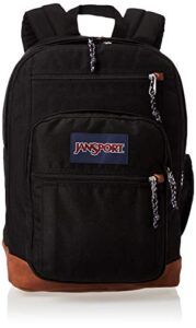 jansport cool student backpack for college students, teens, with 15-inch laptop sleeve, black – large computer bag rucksack with 2 compartments, ergonomic straps – bookbag for men, women