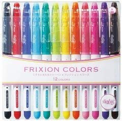pilot frixion colors erasable marker – 12 color set /value set which attached the eraser only for friction