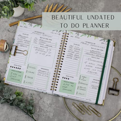 Simplified Greenery To Do List Notebook - Beautiful Daily Planner Easily Organizes Your Daily Tasks And Boosts Productivity - The Perfect Journal And Undated Office Supplies Notepad For Women