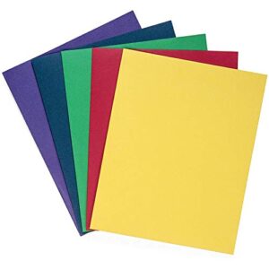 blue summit supplies 50 two pocket folders, designed for office and classroom use, assorted 5 colors, 50 pack colored 2 pocket folders