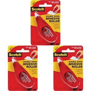 3m bulk buy 6061 scotch double sided adhesive roller .27 in. x 8.7 yd. (pack of 3)