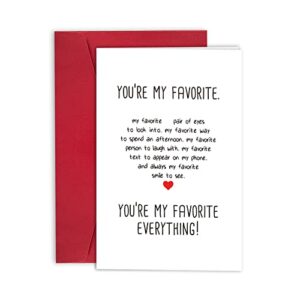anniversary card for husband, birthday card for boyfriend, love card, boyfriend card, valentines day card, you are my favorite everything