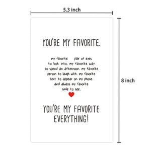 Anniversary Card for Husband, Birthday Card for Boyfriend, Love Card, Boyfriend Card, Valentines Day Card, You Are My Favorite Everything