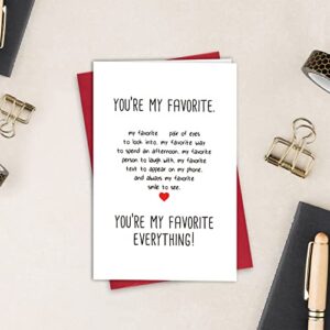 Anniversary Card for Husband, Birthday Card for Boyfriend, Love Card, Boyfriend Card, Valentines Day Card, You Are My Favorite Everything