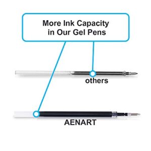 Gel Pens, 20 Pack Black Gel Pen Medium Point, Retractable Gel Ink Rollerball Pens with Premium Ink & Comfort Grip for Smooth Writing (0.7mm)