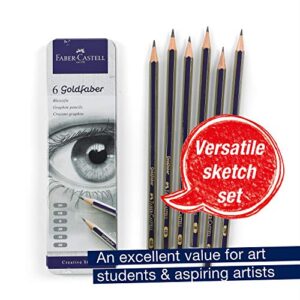 Faber-Castell Graphite Sketch Pencil Set - 6 Graphite Pencils (2H, HB, B, 2B, 4B, 6B), Drawing Pencils and Sketching Supplies