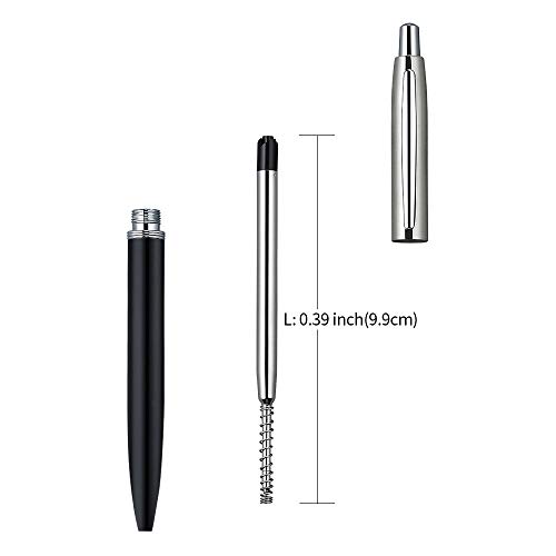 Black Ink Refills (6pcs), Replaceable Ballpoint Pen Refills, 1mm Medium Tip - Black