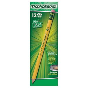 ticonderoga my first pencils, wood-cased soft, pre-sharpened, 12 count (x33312)