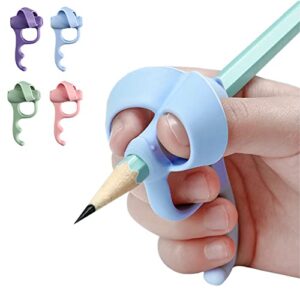 4 pieces pencil grips trainer for both left-handed and right-handed, kids handwriting aid correction tool for preschool homeschool kindergarten classroom