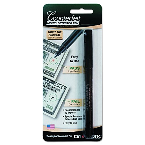 Dri Mark 351B1 Counterfeit Bill Detector Marker Pen, Made in The USA, 3 Times More Ink, Pocket Size, Fake Money Checker - Money Loss Prevention Tester & Fraud Protection for U.S. Currency (Pack of 1)