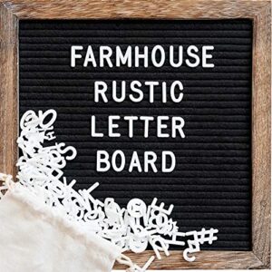 Felt Letter Board Letters Numbers Set 10x10 Inch, First Day School Board, Black Message Board Word Classroom Decor, Announcement Board Letters, Wood Frame Stand, New Pregnancy Baby Farmhouse Gifts