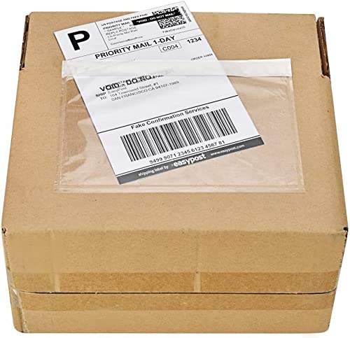 9527 Product 7.5" x 5.5" Clear Adhesive Top Loading Packing List / Shipping Label Envelopes (200 Pack)